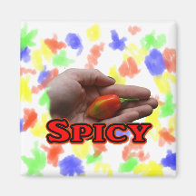 Spicy Single Hand Habanero Hot Pepper Design Magnets