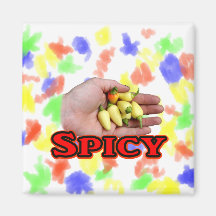 Spicy White Habanero Hot Pepper Design Refrigerator Magnets