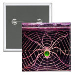 SPIDER AND WEB Green Emerald Black Pins