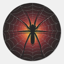 spider and web round sticker