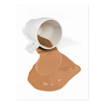 Spilled chocolate milk postcards