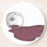 spilled red wine glass drinks coaster