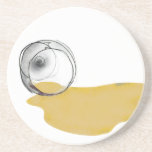 spilled white wine glass drinks coaster