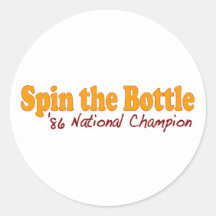Spin The Bottle Round Stickers