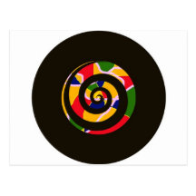 SPIRAL BLACK AND COLORS POSTCARDS
