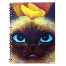 Spiral Notebook Cat Feline Painting Art