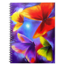 Spiral Notebooks Colourful Butterfly Painting Art
