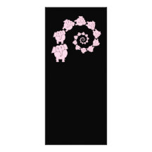 Spiral of Pink Elephants. Cartoon. Custom Rack Card