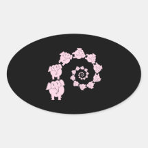Spiral of Pink Elephants. Cartoon. Sticker