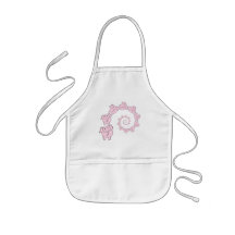Spiral of Pink Elephants. Fun Cartoon. Aprons