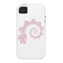 Spiral of Pink Elephants. Fun Cartoon. Case-Mate iPhone 4 Cases