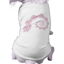 Spiral of Pink Elephants. Fun Cartoon. Dog Tee