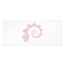 Spiral of Pink Elephants. Fun Cartoon. Personalised Announcements