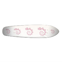 Spiral of Pink Elephants. Fun Cartoon. Skate Deck