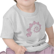 Spiral of Pink Elephants. Fun Cartoon. Tshirt