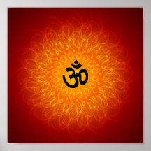 Spiritual Om On Mandala Poster