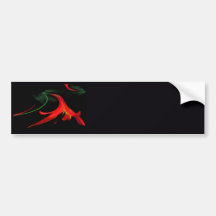 Splash of Red Lily Floral Fractal Design Bumper Sticker