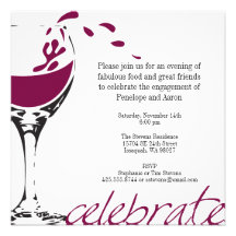 Splashing Merlot Party Invitation