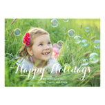 Splendid Script Holiday Photo Cards Announcement