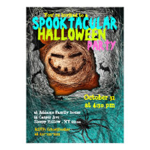 Spooktacular Halloween Party Invitation Pumpkin