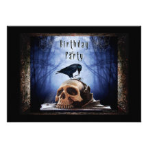 Spooky Birthday Party Invitation - The Raven