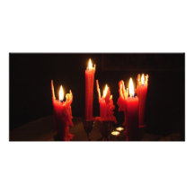 Spooky candles in the dark customized photo card