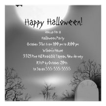 Spooky Grave Yard Halloween Party Invitation