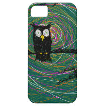 spooky owl in woods iPhone 5 case