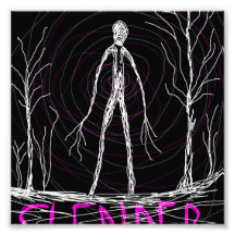 spooky thin man in woods art photo