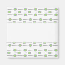 Spoons Pattern, with Green Splat. Fridge Magnets