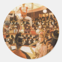 Sporting Ladies (or Circus Lover) by James Tissot Round Sticker