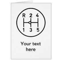Sports car gear knob, transmission shift pattern greeting card