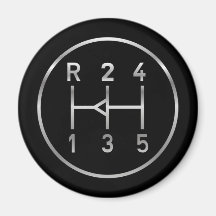Sports car gear knob, transmission shift pattern refrigerator magnets