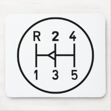 Sports car gear knob, transmission shift pattern mouse pads