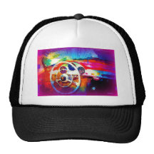 Sports Car Steering Wheel Abstract Hats