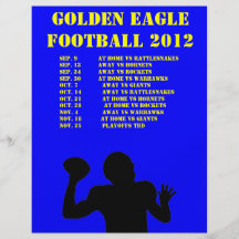 Sports team schedule personalised flyer