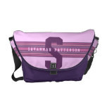Sporty Girl Bold Purple Monogram Stripe Courier Bag