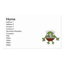 spot the goofy green monster business card templates