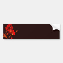 Spotlight on Red Flower,Brown & Black Back Bumper Stickers