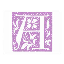 Spotted Lavender Letter A Monogram Post Cards