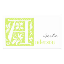 Spotted Letter A Monogrammed Business Cards