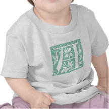 Spotted Seafoam Green Letter A Monogram T Shirts