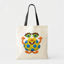 Spotted Yellow Monster Tote Bags