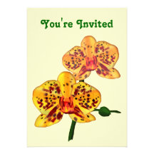 Spotted Yellow  Phalaenopsis Orchid Custom Invite