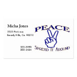 Spread Peace Around Peace Sign Business Card