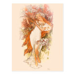 Spring - Alphonse Mucha Art Nouveau Post Card