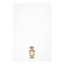 Spring Bears · Apricot Dress Customized Stationery