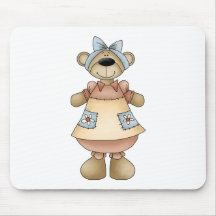 Spring Bears · Apricot Dress Mousemats