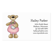 Spring Bears · Pink Dungarees Business Card Template