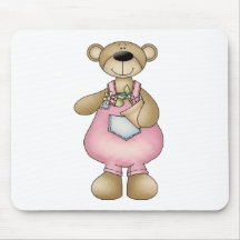Spring Bears · Pink Dungarees Mouse Pads